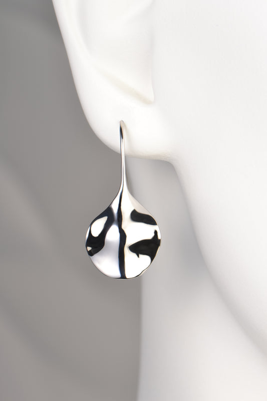 modern silver designer drop earrings that are different and special. 