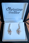 Handmade sterling silver earrings with 9ct wrapped gold wire from the Stay Together collection by Christine Sadler.