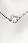 sterling silver talisman necklace wheel design engraved with the word ENOUGH - Christine Sadler