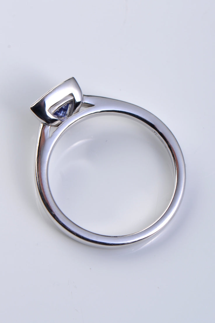 unique rubbed over tanzanite ring available exclusively from jewellery designer Christine Sadler