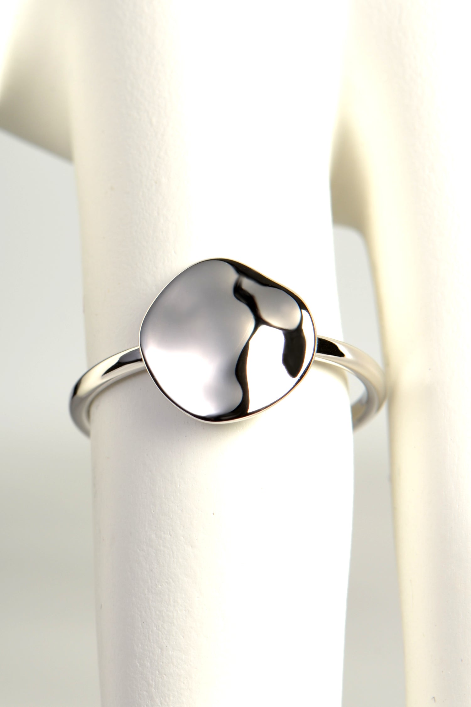 modern designer silver ring inspired by water ripples