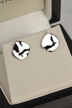 Designer Silver Small Stud Aqua Earrings - Earrings The Best Of Vicenzaoro
