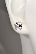 Designer Silver Small Stud Aqua Earrings - Earrings The Best Of Vicenzaoro