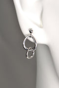 silver interlocking circle drop earrings from Christine Sadler's soulmates collection of jewellery
