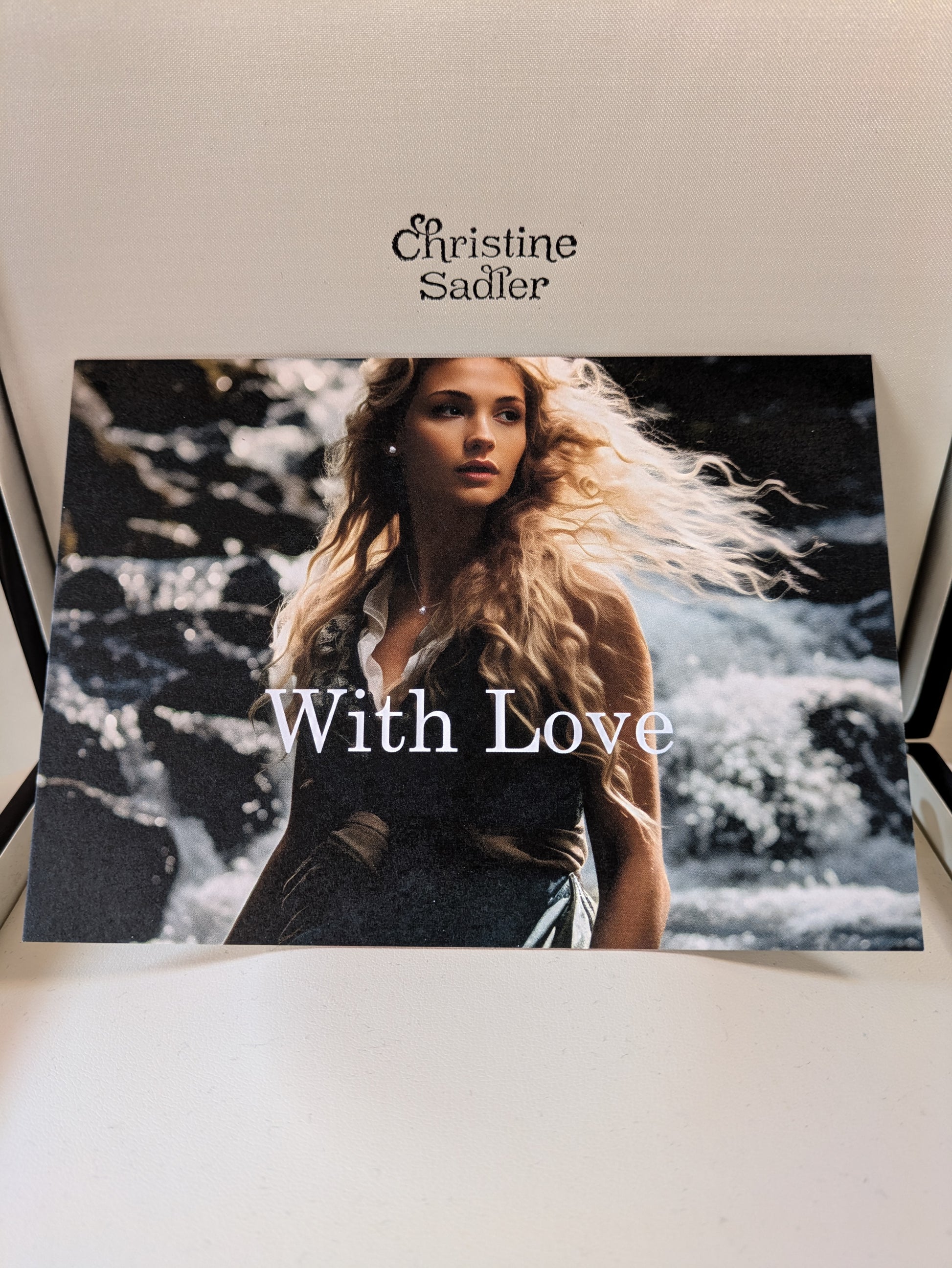designer jewellery gift voucher for women with the words With Love on the front 