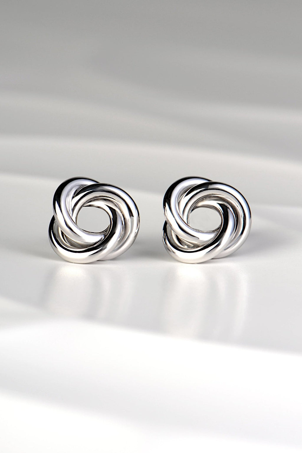 elegant small silver knot stud earrings from Christine Sadler