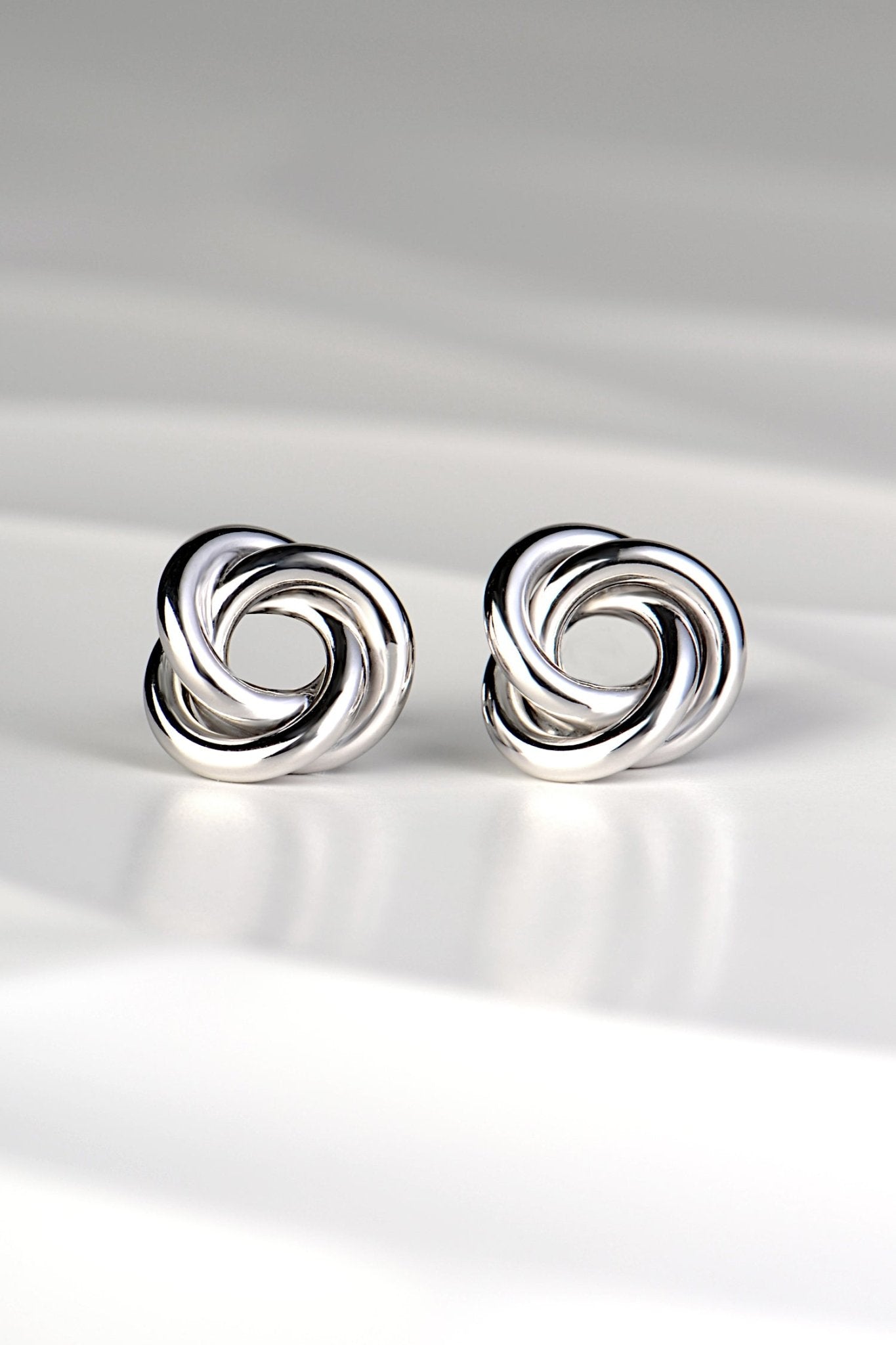 elegant small silver knot stud earrings from Christine Sadler