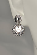 sterling silver double drop round wheel shaped earrings engraved with the word ENOUGH - Christine Sadler