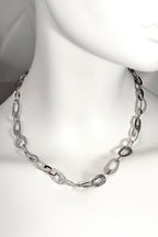 organic silver necklace design with embossed pattern that looks like frost patterns. Natural beauty jewellery collection from Christine Sadler
