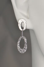 modern textured long drop silver earrings inspired by natural beauty of frost patterns from Christine Sadler