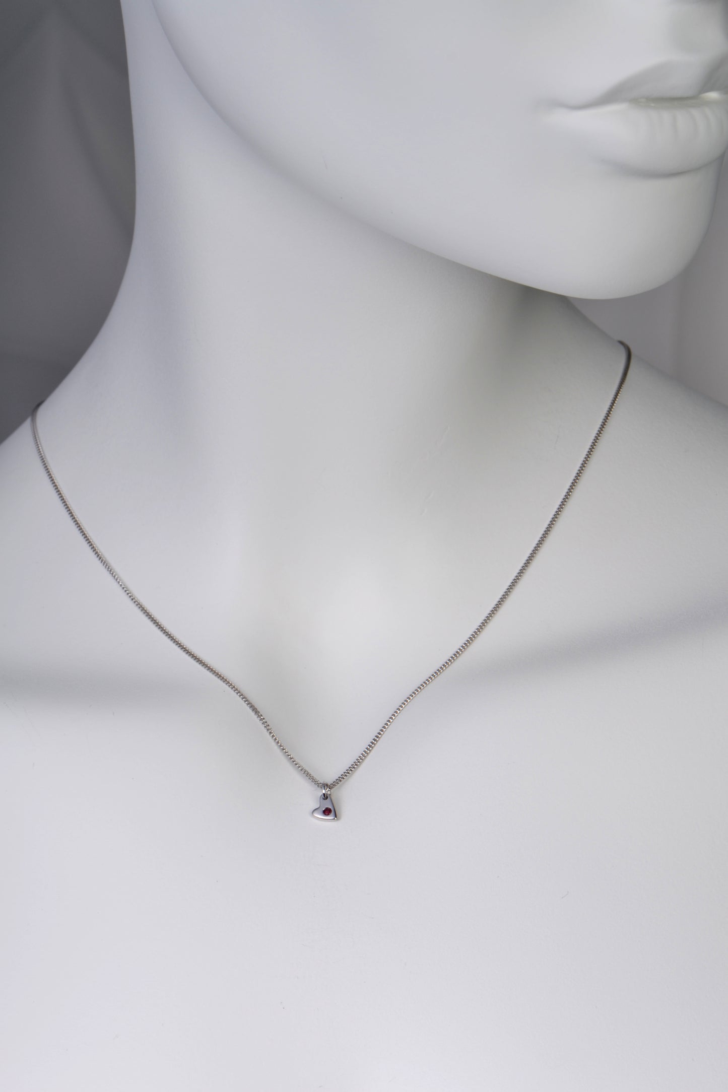 From The Heart White Gold Ruby Heart Necklace