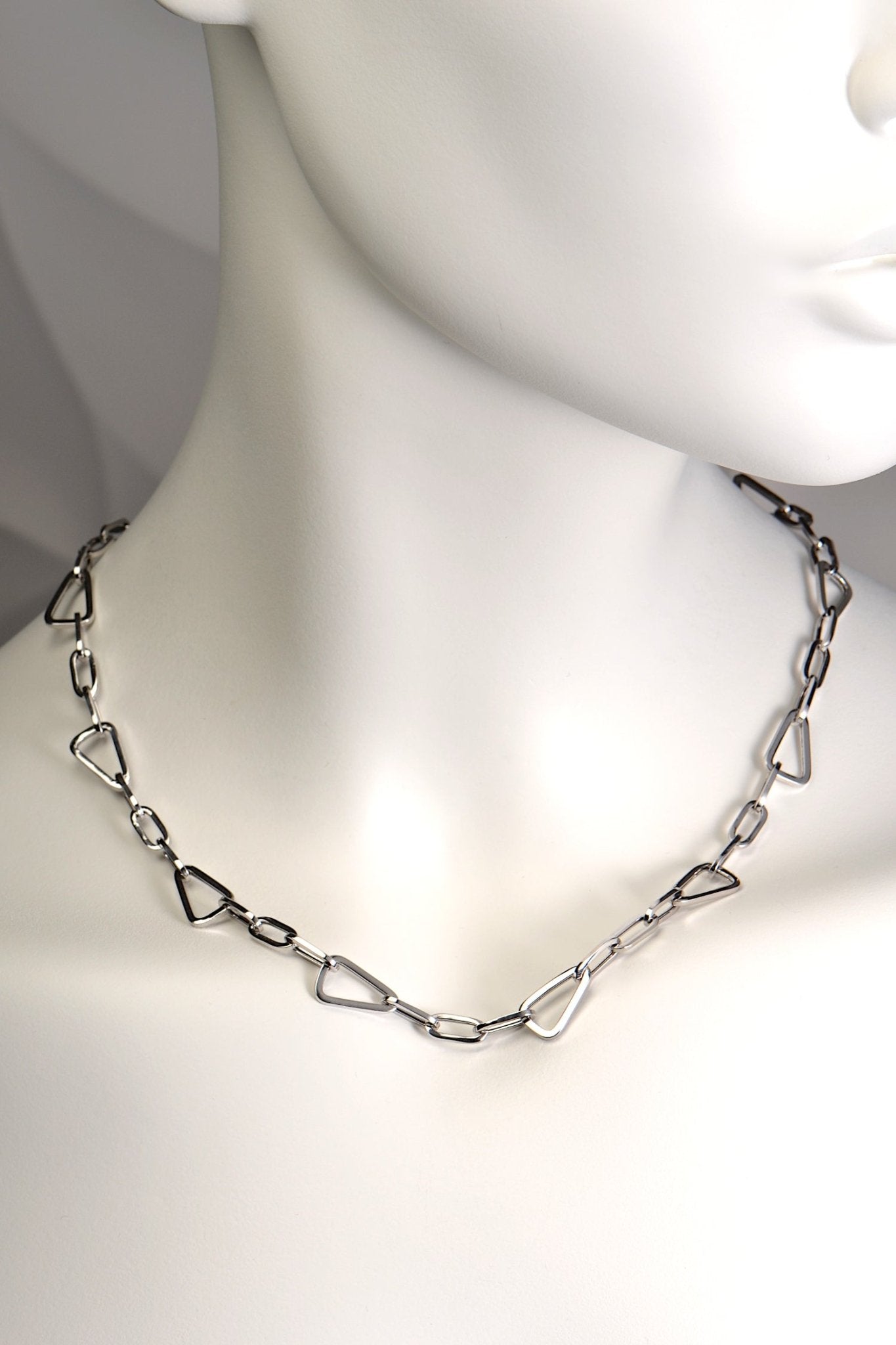 Triangular Mini Chain Silver Triangular Chain Necklace – Christine Sadler Unforgettable Jewellery