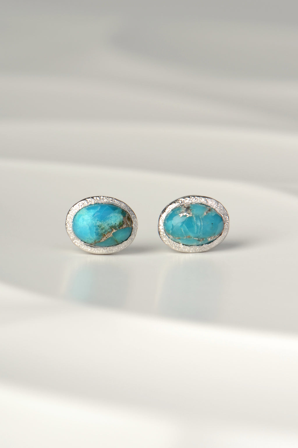 designer silver and turquoise birthstone earrings