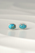 designer silver and turquoise birthstone earrings