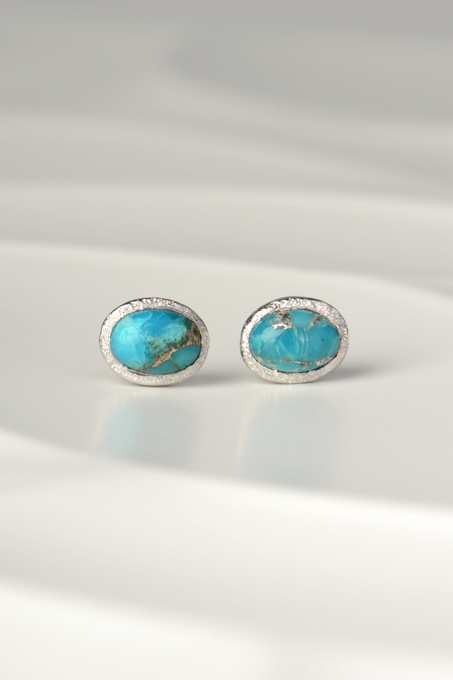 designer silver and turquoise birthstone earrings
