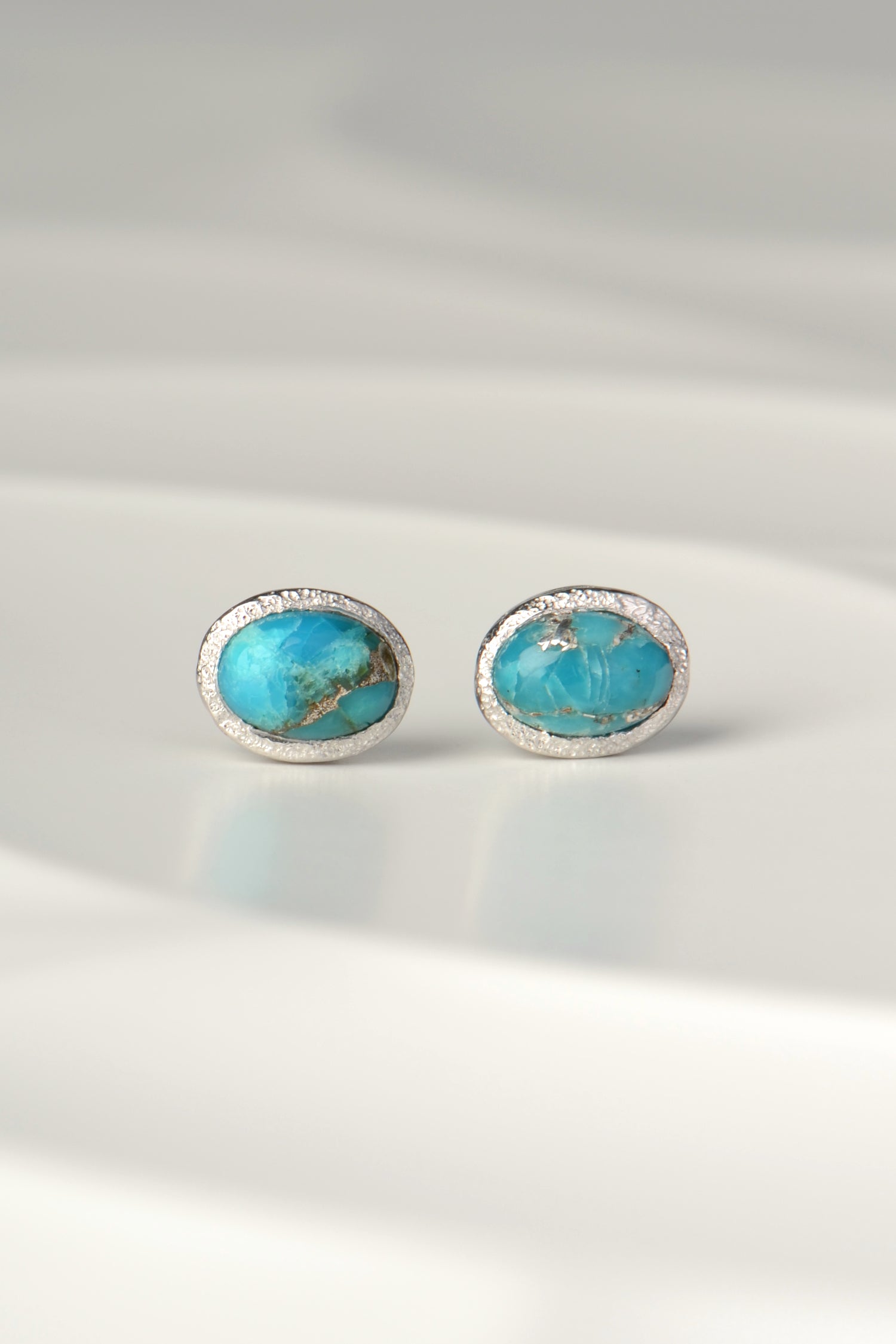 designer silver and turquoise birthstone earrings
