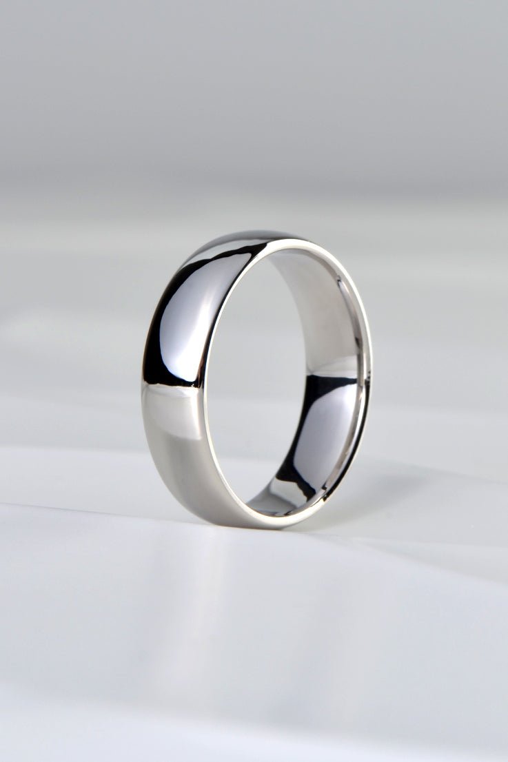 platinum wedding ring design for men, british made, 6mm wide, classic court 
