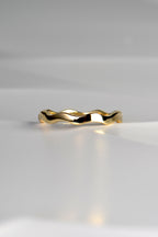 18ct Yellow Gold Diamond Wave Ring - Rings Best Of British