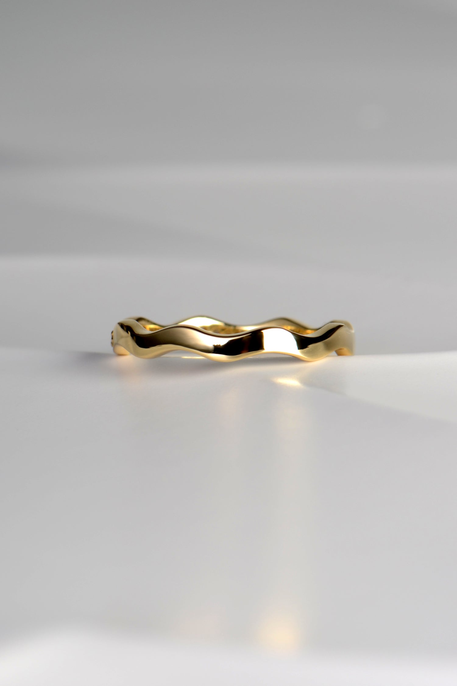 18ct Yellow Gold Diamond Wave Ring - Rings Best Of British