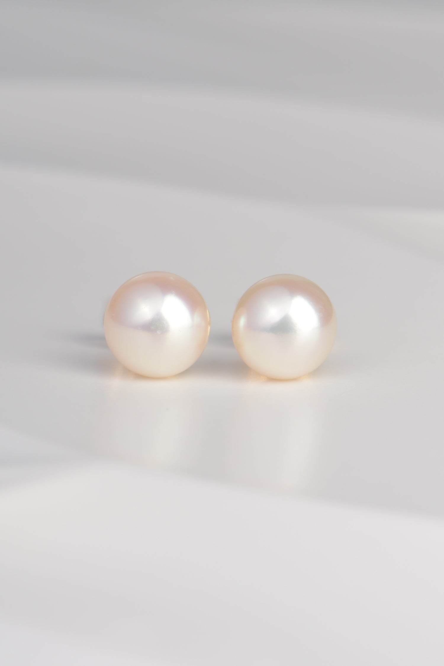 Cultured White Pearl Earrings With Sterling Silver Posts & Butterflies - Pearl Earrings - Christine Sadler Unforgettable Jewellery