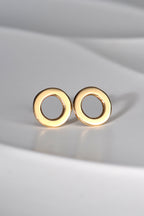 organic round gold stud earrings
