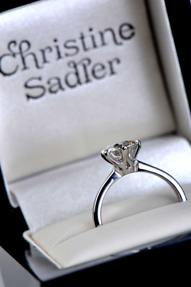 2 carat diamond platinum engagement ring ring by Scottish Luxury Jeweller Christine Sadler