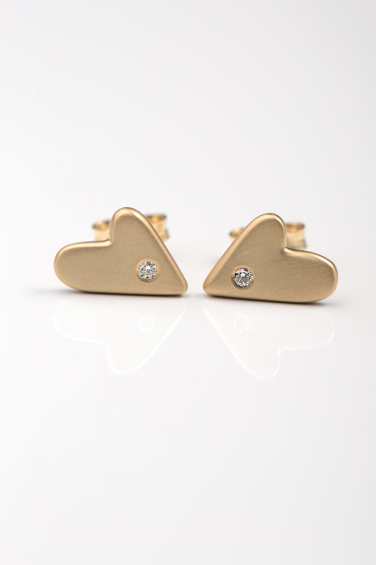 From the heart gold diamond earrings large - Unforgettable Jewellery