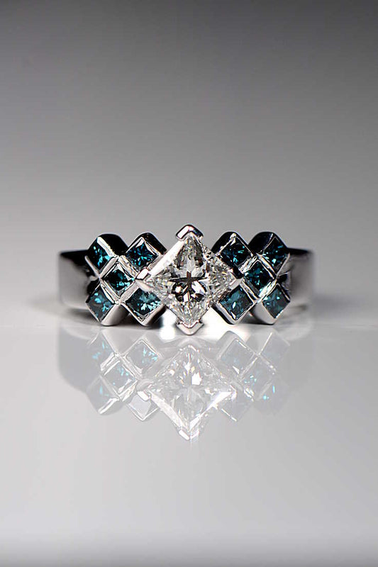 Tartan diamond ring