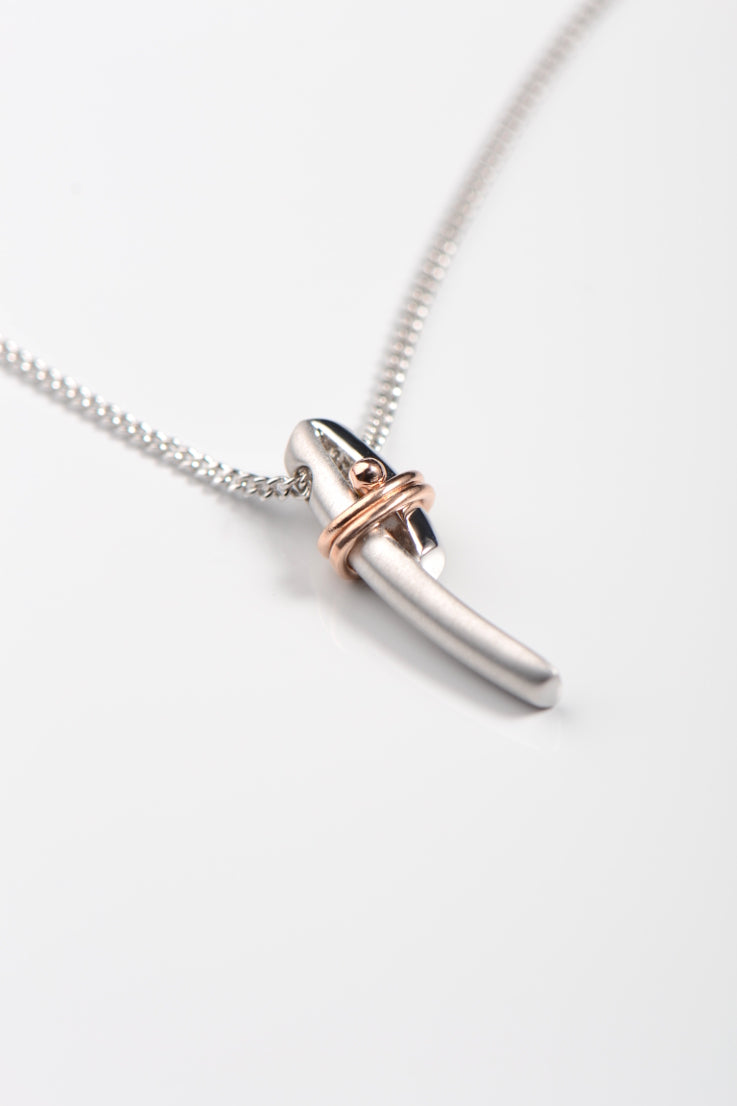 Stay Together white and rose gold short pendant