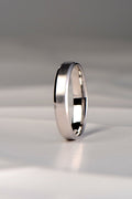 modern brushed wedding ring with a polished bevelled edge for a man or woman