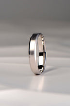 modern brushed wedding ring with a polished bevelled edge for a man or woman