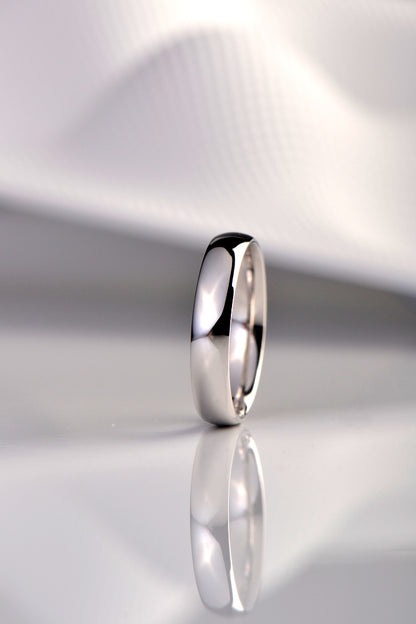 simple platinum wedding ring for a man or woman made in the UK - Christine Sadler