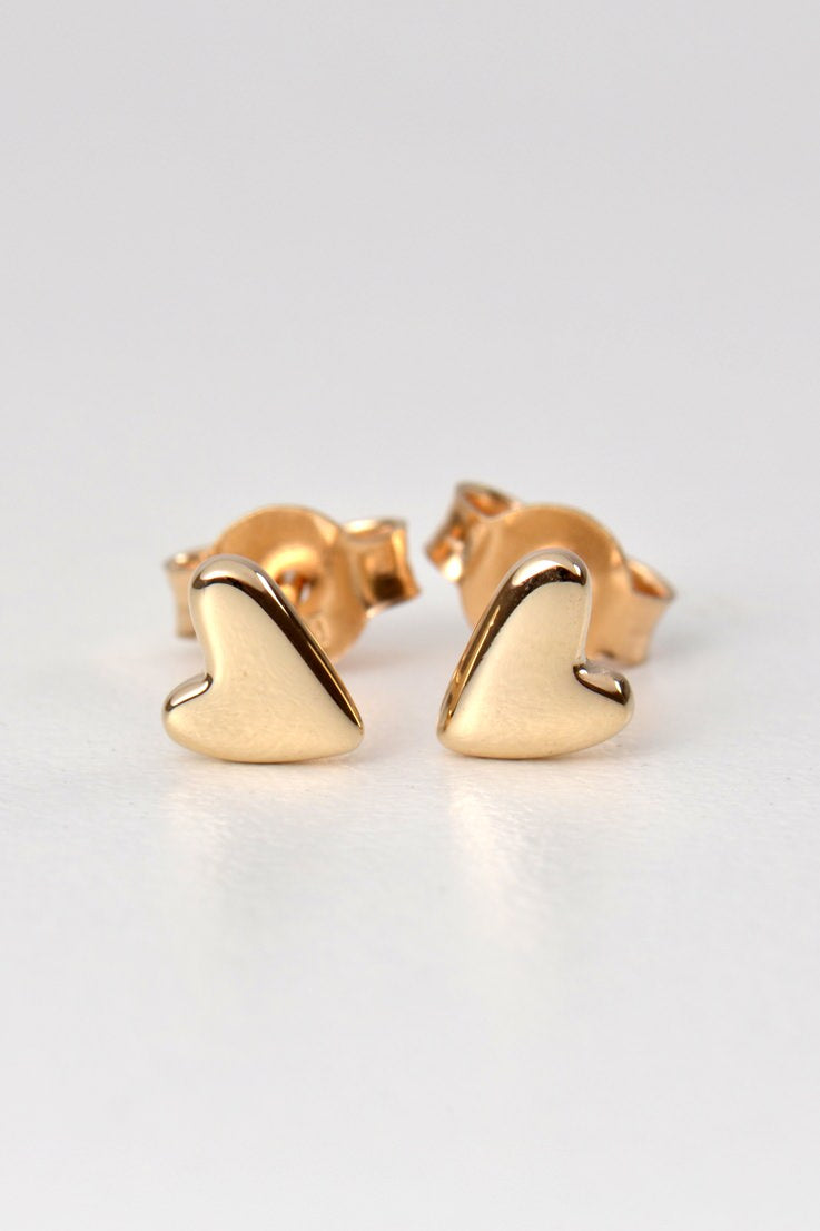 From the heart earrings gold small - Unforgettable Jewellery