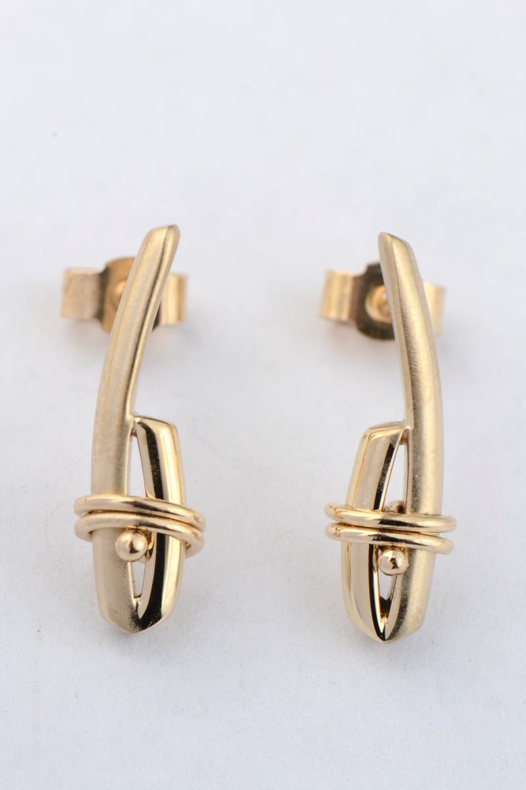 Stay Together 9ct gold short earrings