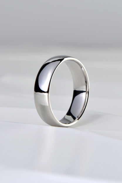 high quality rounded platinum wedding ring for a man made in the UK - Christine Sadler