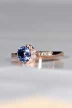Fairypools blue sapphire 18ct rose gold ring - Rings Christine Sadler