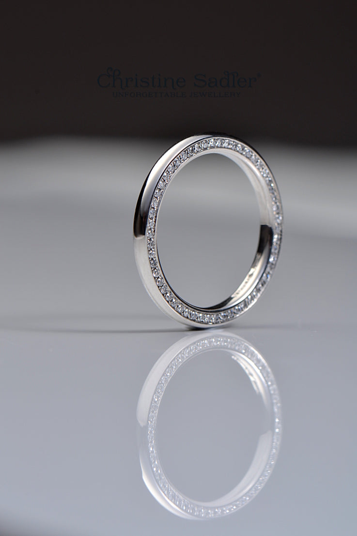 Contemporary diamond set wedding ring
