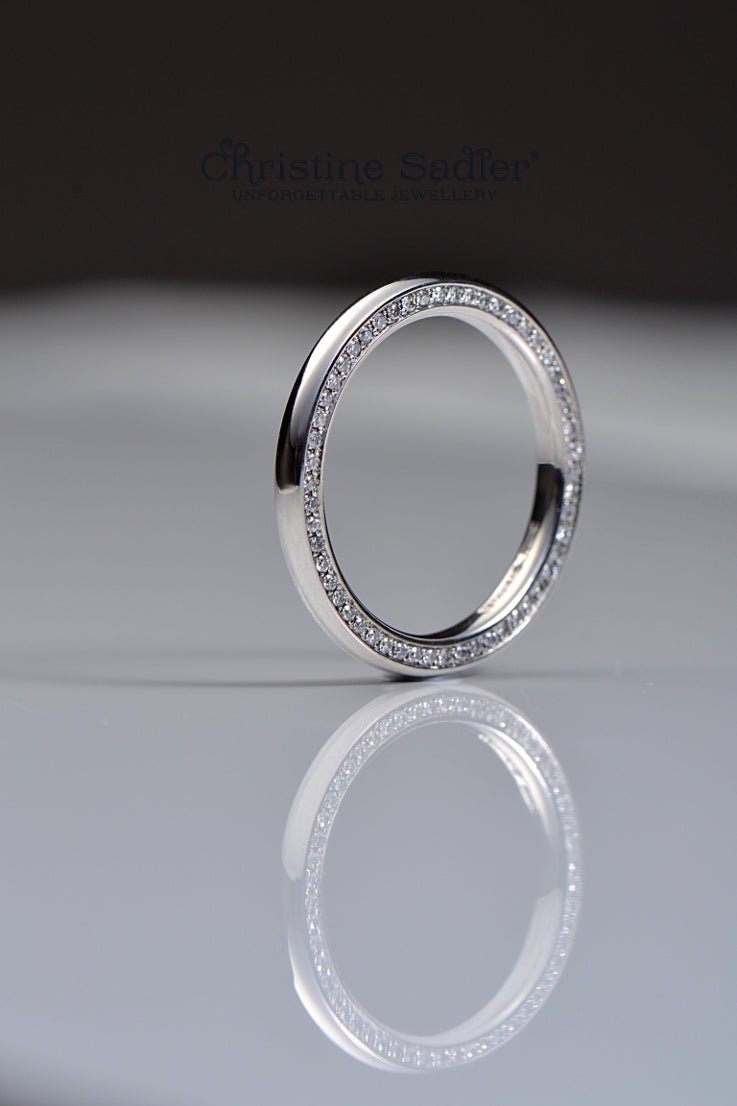 Contemporary Diamond Set Wedding Ring - Wedding Rings Christine Sadler Unforgettable Jewellery