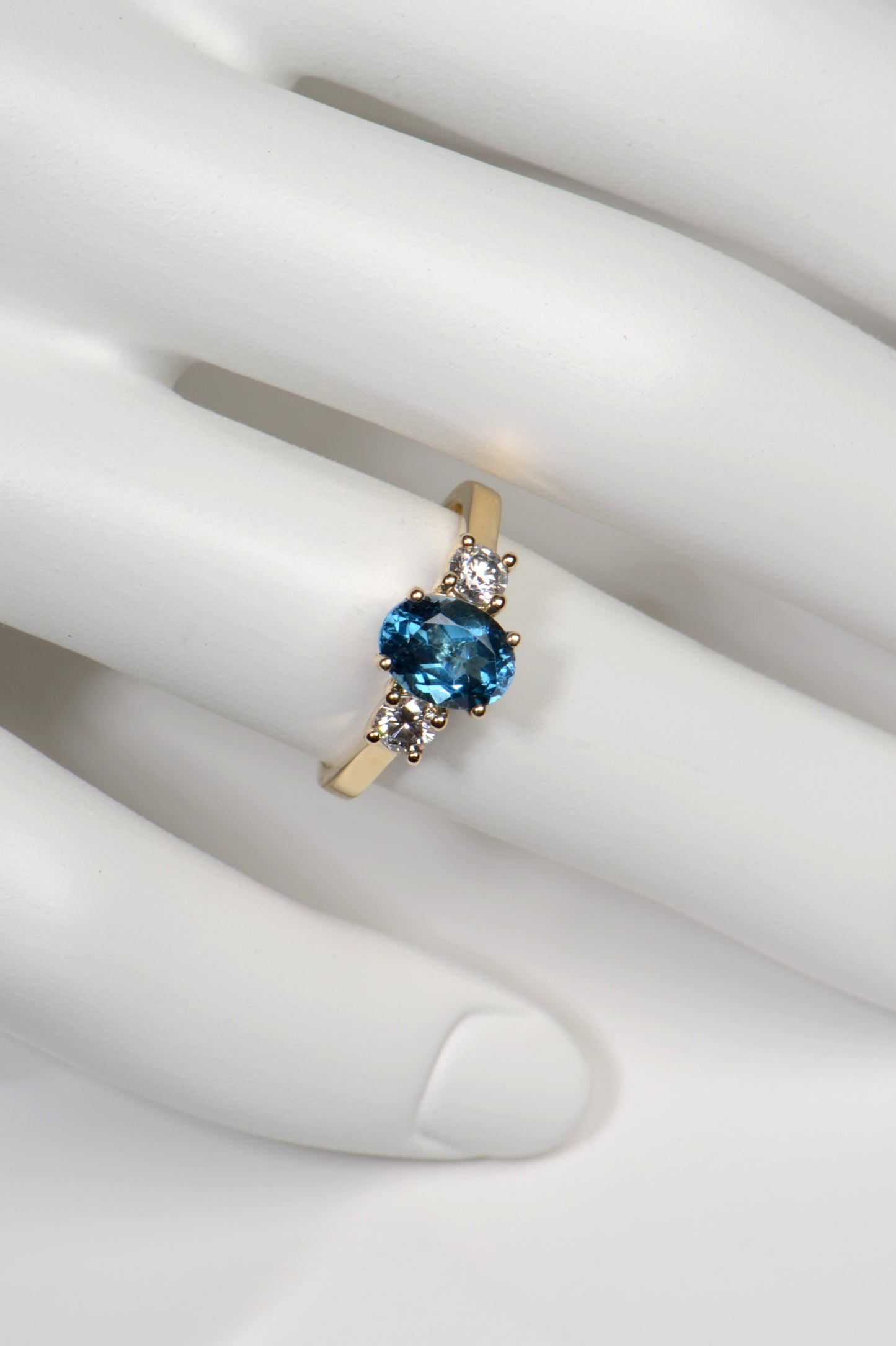London blue topaz and diamond ring
