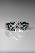 Unique Scottish Tartan diamond ring in platinum that can be customised to have your colour combinations of gemstones from contemporary jewellery designer Christine Sadler