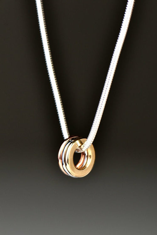 Affinity three coloured gold rings pendant - Rings Christine Sadler
