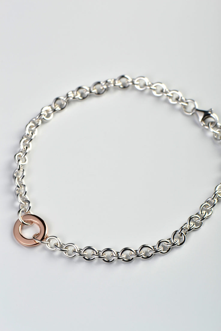 Affinity rose gold and silver bracelet