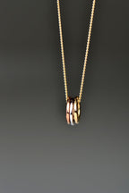 Affinity necklace with three colours of gold rings - Necklaces Christine Sadler