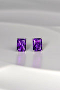 Radiant cut amethyst white gold earrings - Earrings Christine Sadler