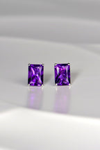 Radiant cut amethyst white gold earrings - Earrings Christine Sadler