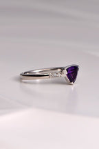 Sailing stones amethyst and diamond ring side detail- amethyst jewellery Christine Sadler