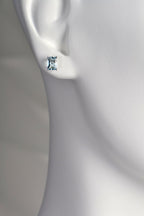 Radiant cut white gold aquamarine earrings - Earrings Christine Sadler