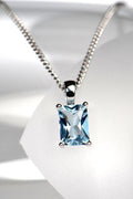Radiant cut aquamarine white gold pendant - Necklaces Christine Sadler