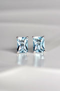 Radiant cut white gold aquamarine earrings - Earrings Christine Sadler