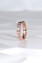 modern rose gold and diamond wedding ring, made in the UK